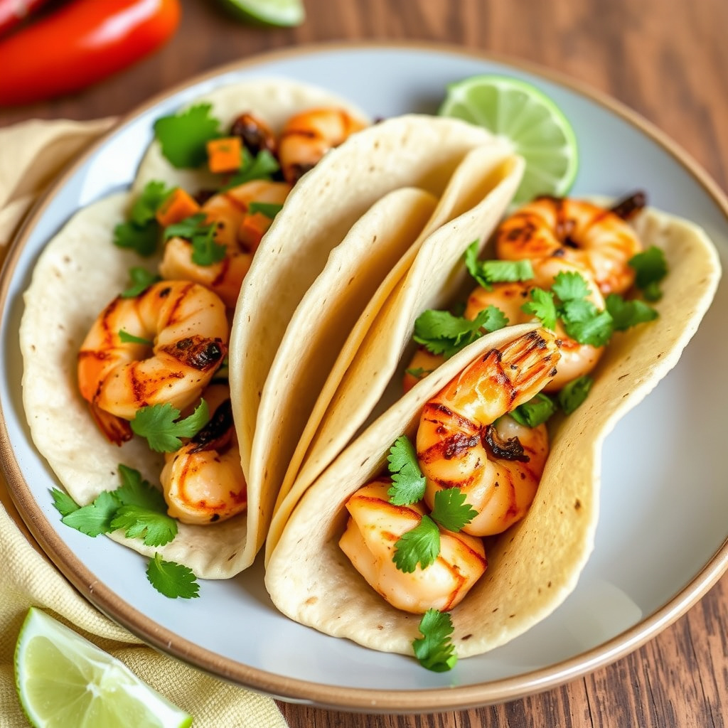 Chile Lime-grillede reker-tacos