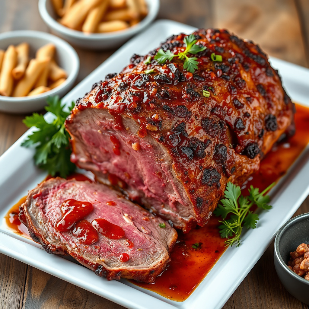 Chili-krustet rotisserie-primærribbe