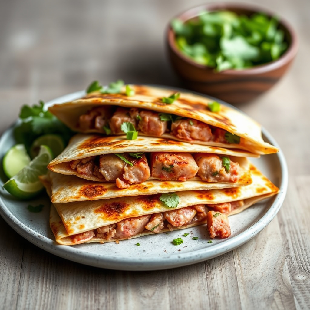 Chili-krydret Ahi-tunfiskquesadillas