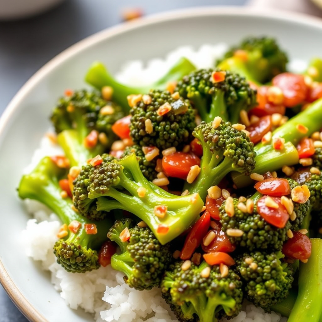 Chili- og hvitløksstekt brokkoli