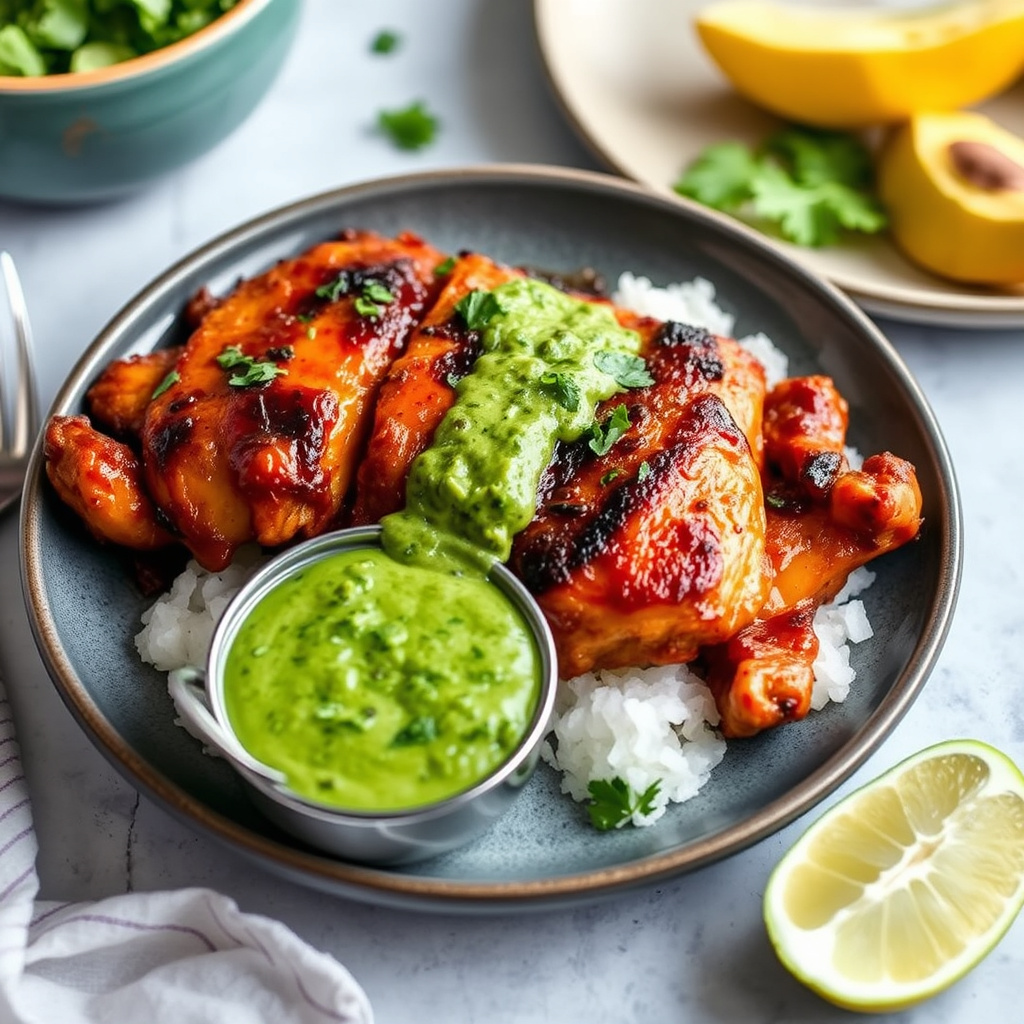 Chipotle-mango-grillkylling med korianderchimichurri