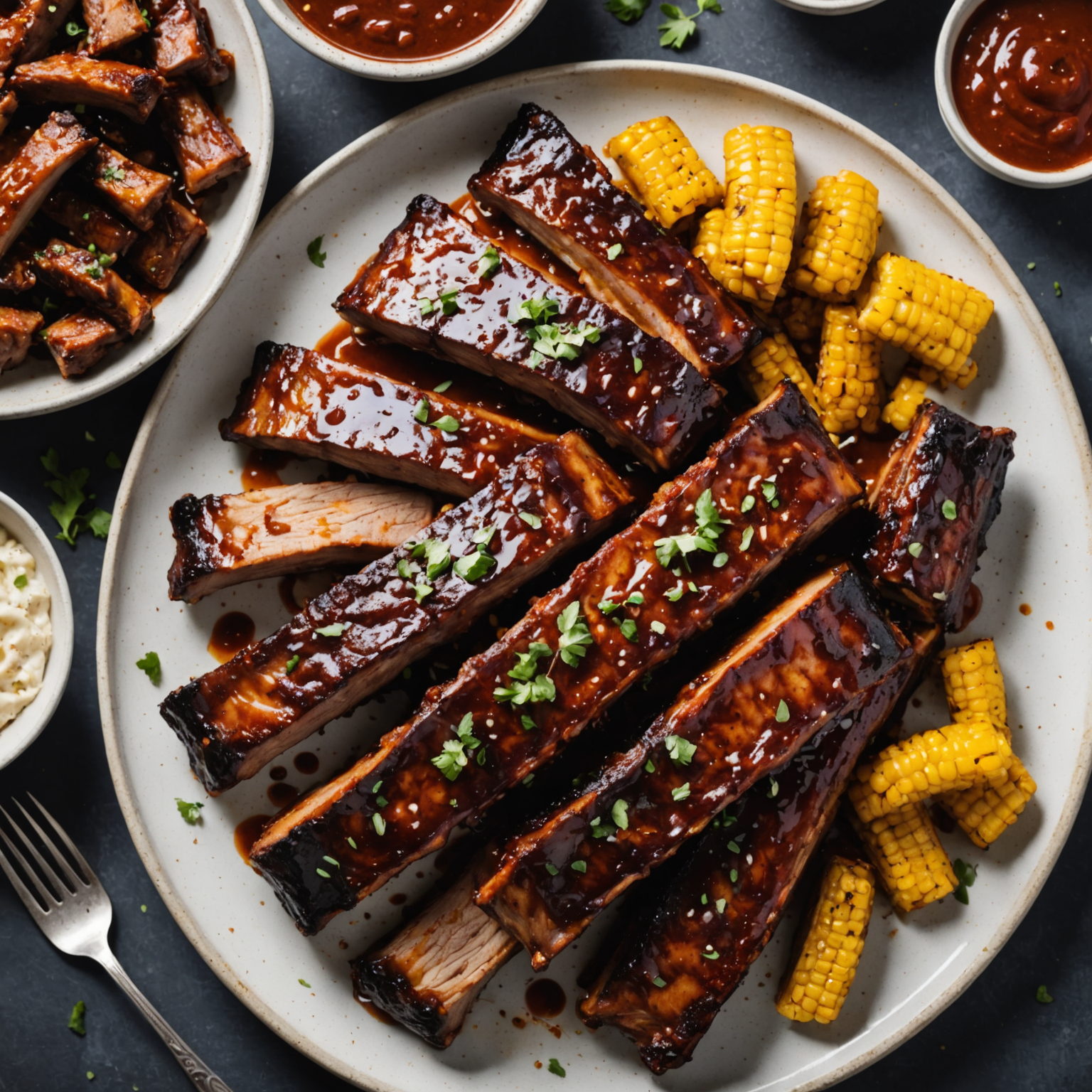 Chipotle- og plommet BBQ-svine ribber