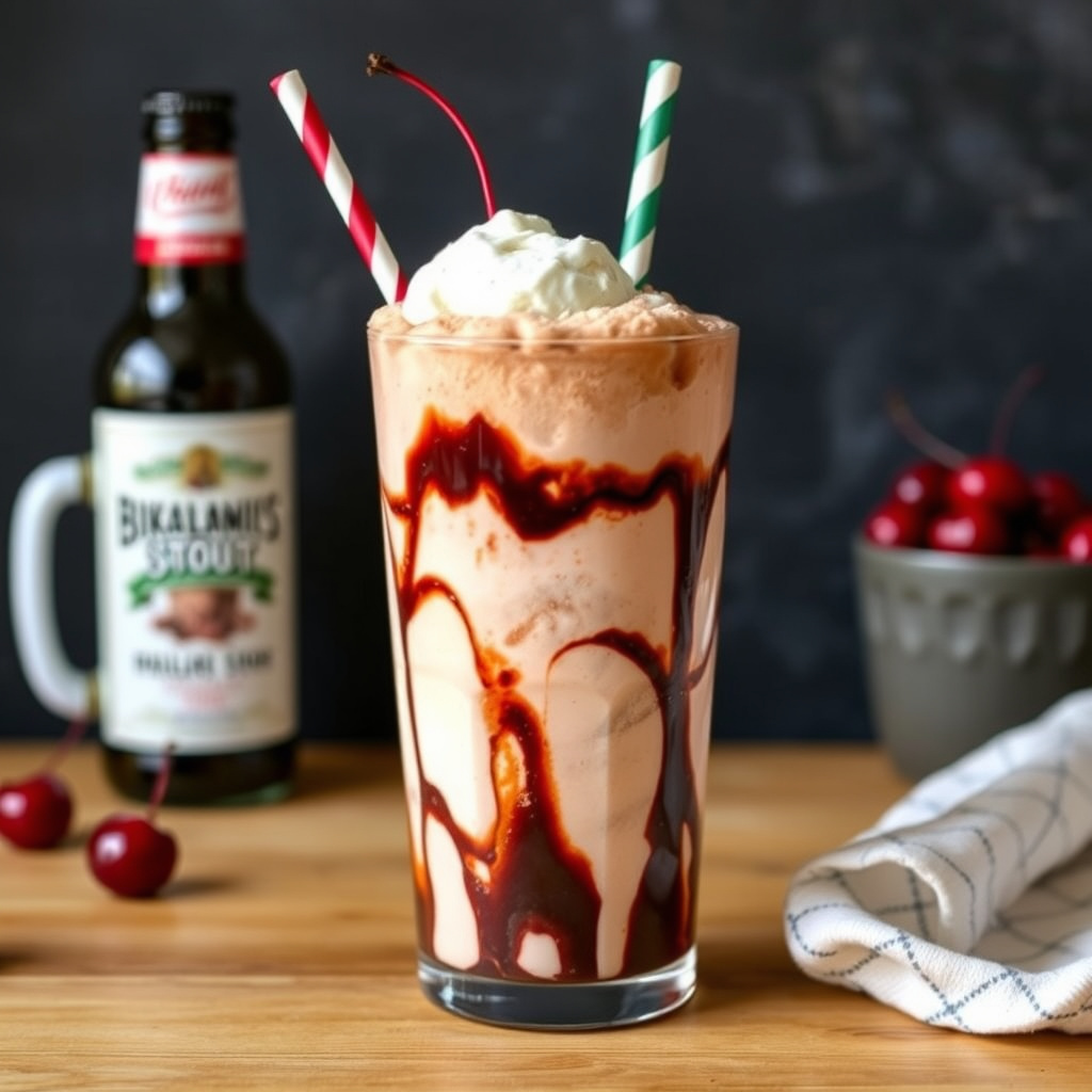 Choco kirsebær-stout iskrem-float