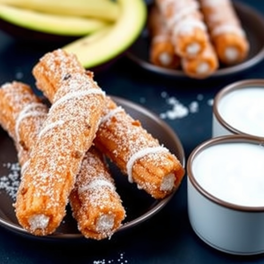 Churros med kokosnøttsaus