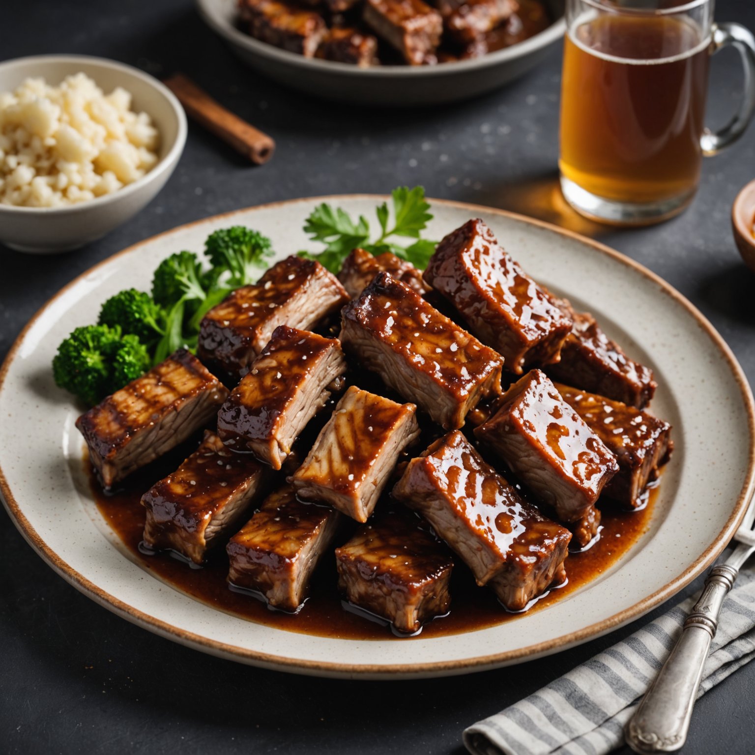 Cider-moppede spareribs