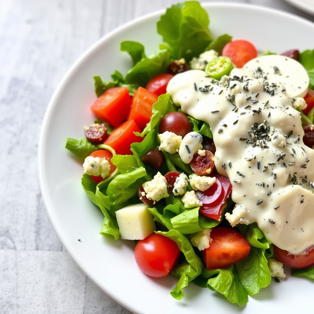 Cobb-salat med blåmuggostdressing