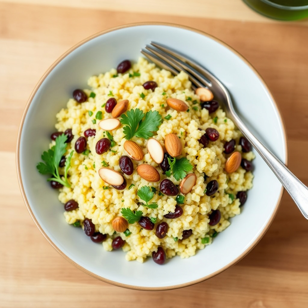 Couscous med currants, mandler og persille