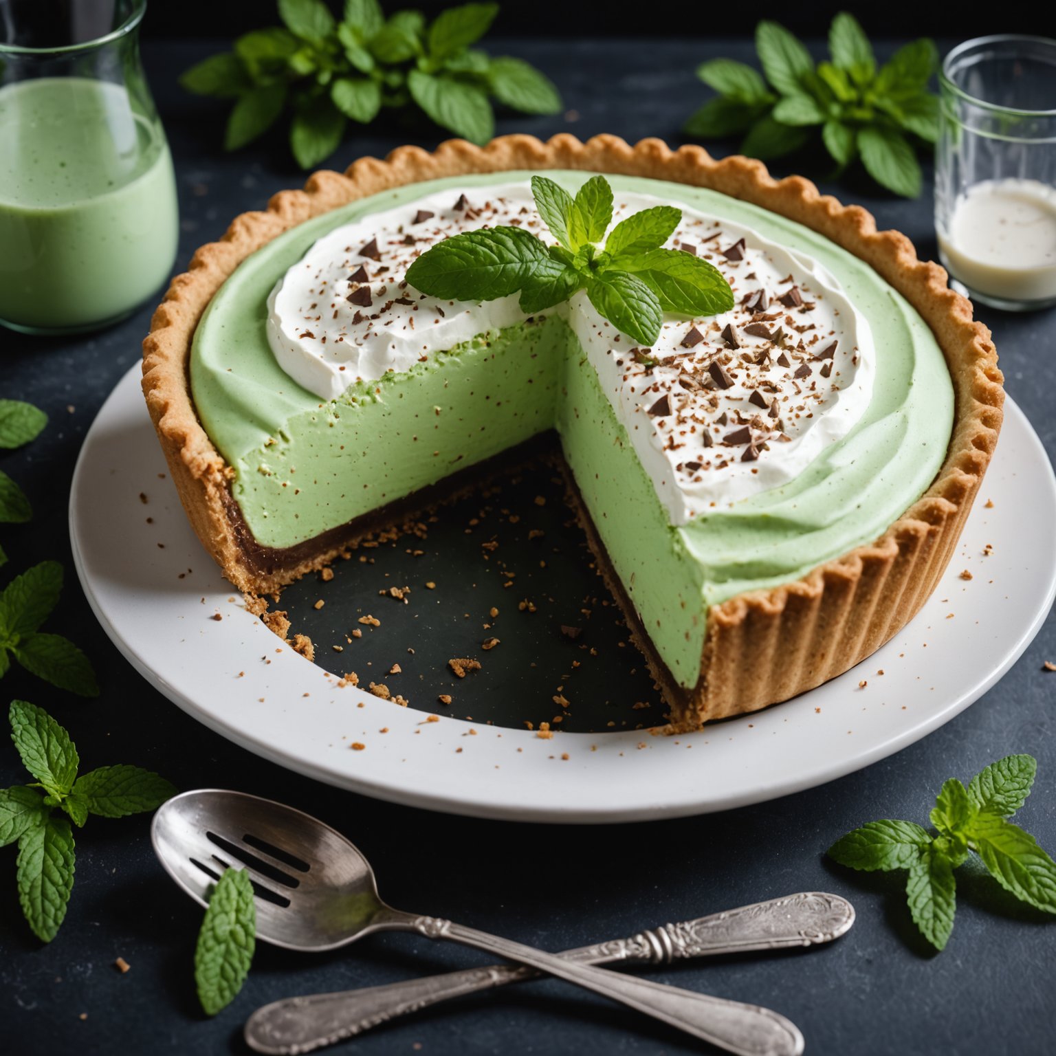 Creme de Menthe Grasshopper Pie