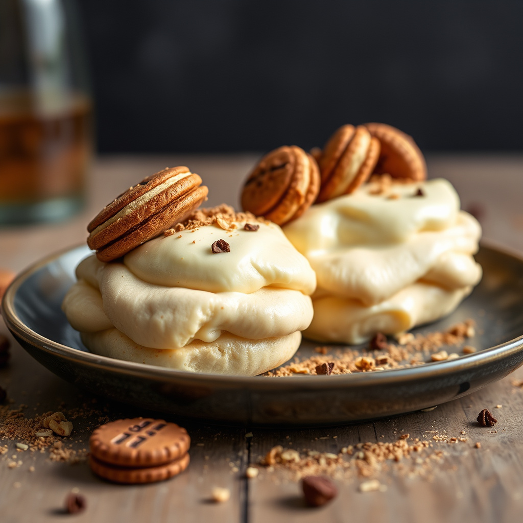 Crème Plombières med makroner og konjakk