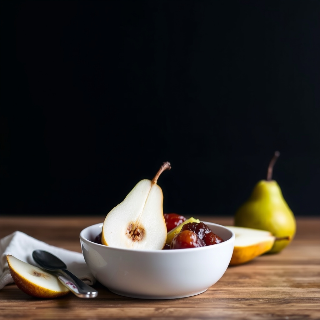 Daddelkompott med pærer og kanel