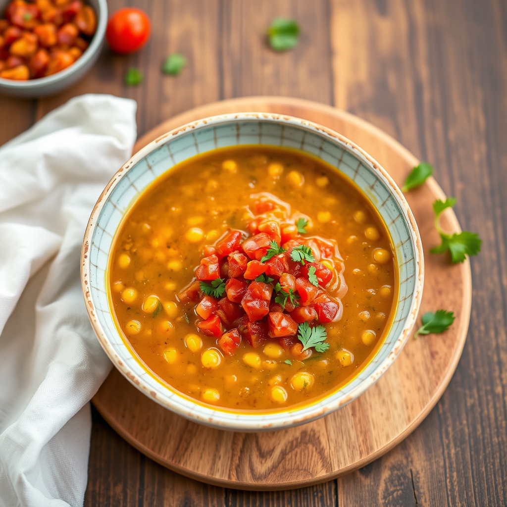 Dal—Indisk ertesuppe og fersk tomatsalsa
