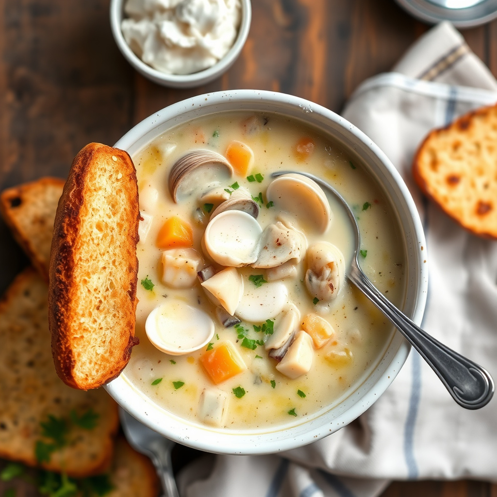 Dampet clam chowder