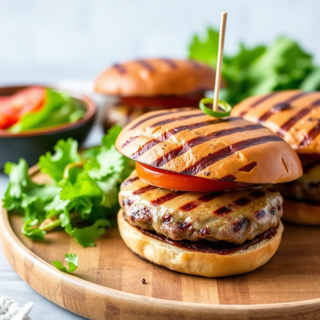 Deilige grillede hamburgere