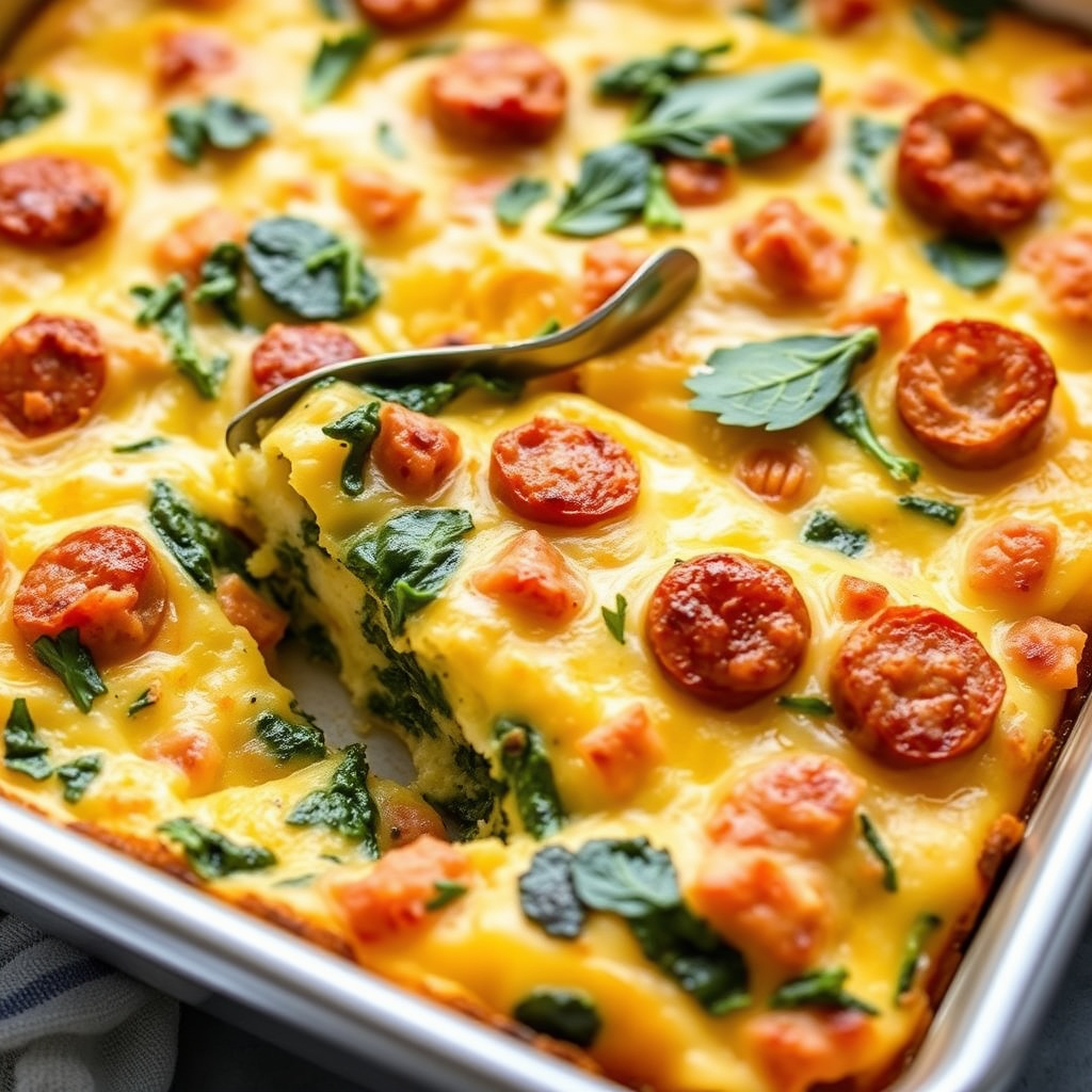 Pølse- og spinateggstrata