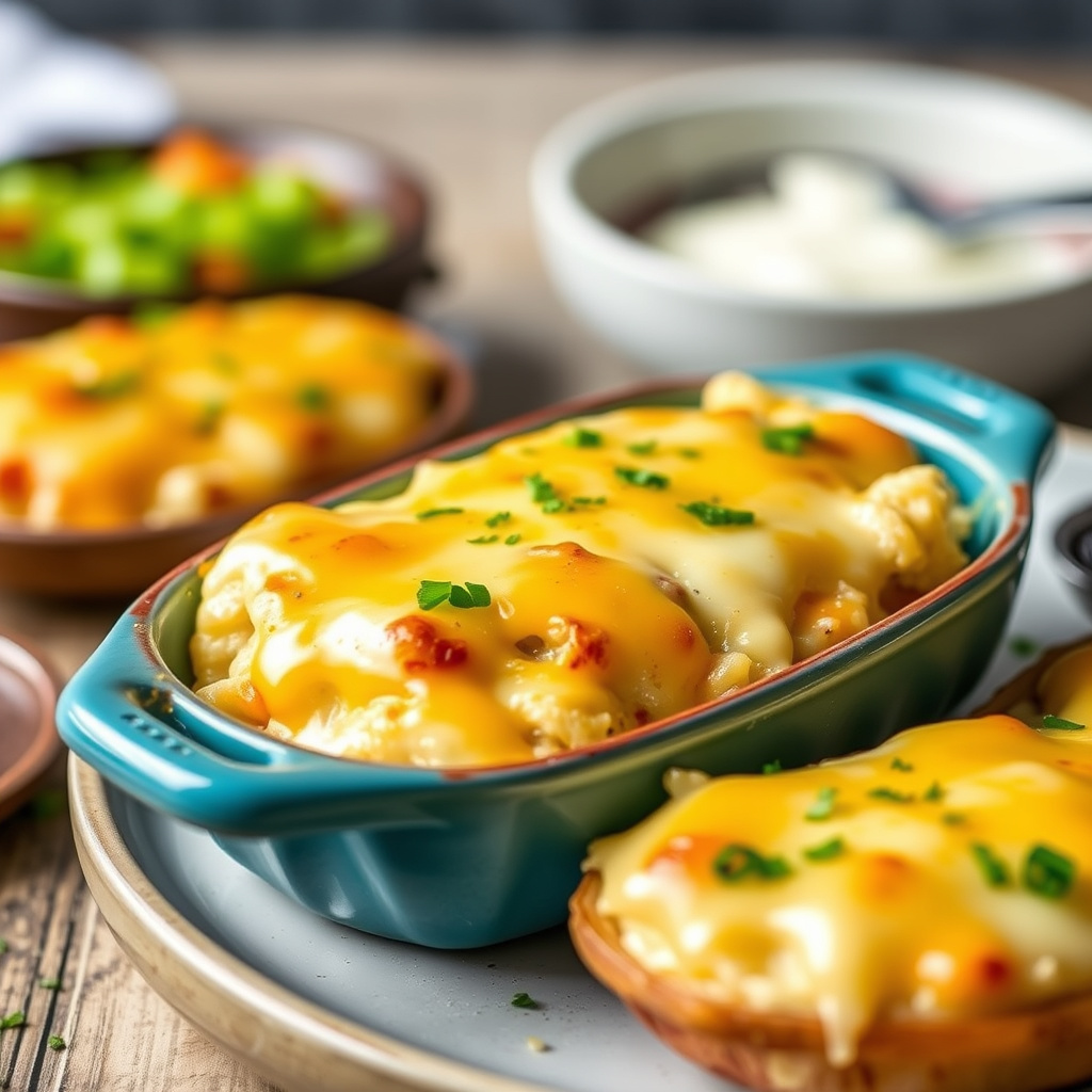 Dobbel ostete gratinerte poteter