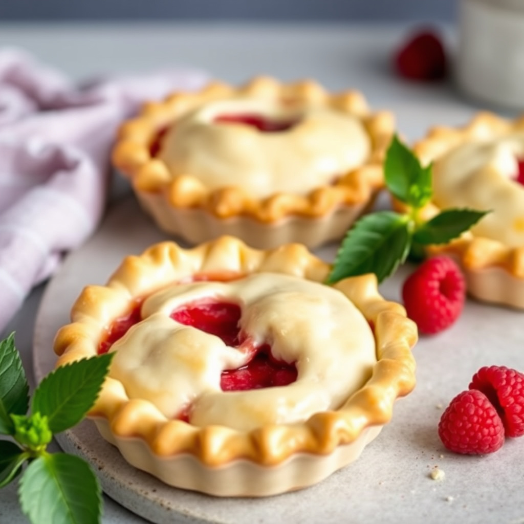 Dobbelbunnede nektarin- og bringebærpaiere