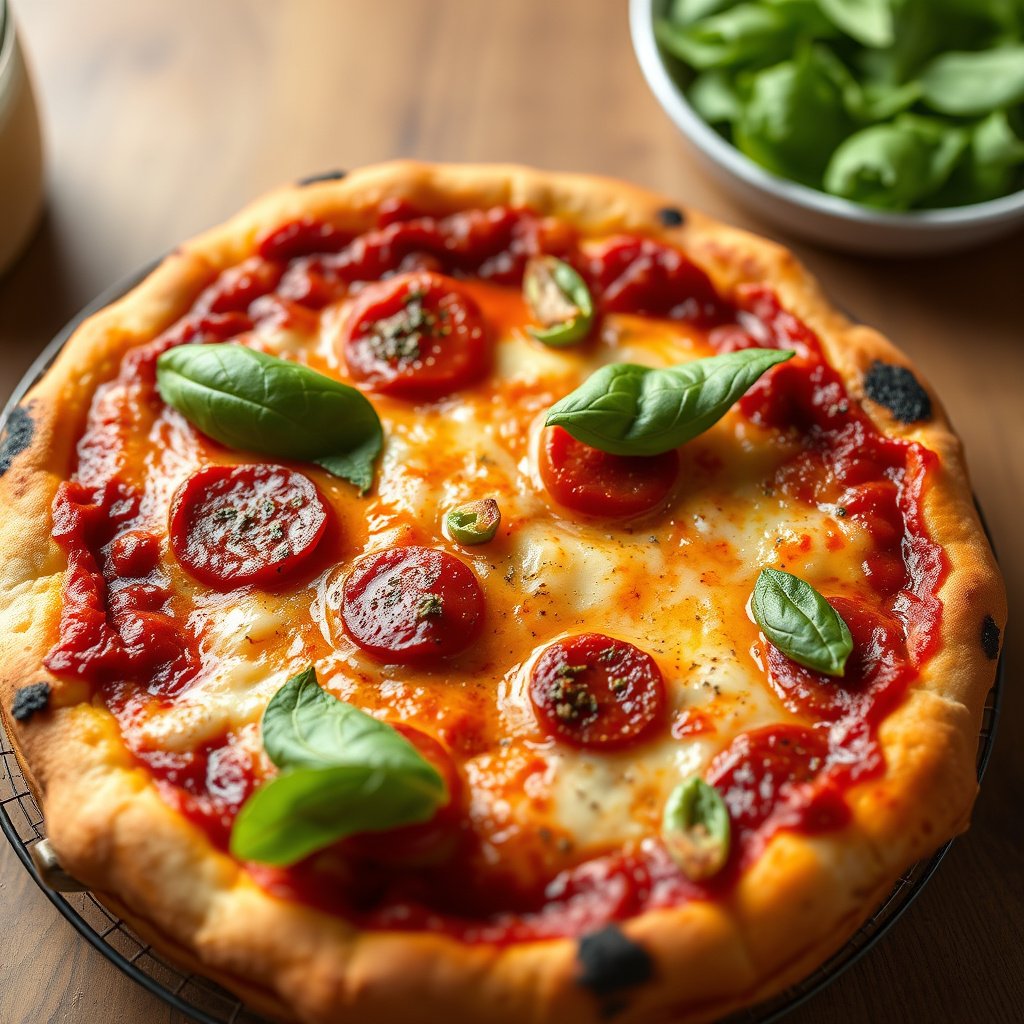 Dypstekt pepperonipizza