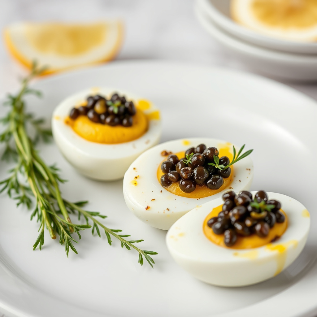 Egg fylt med kaviar  
Yaitsa farshirovanniye krasnoy ikroy