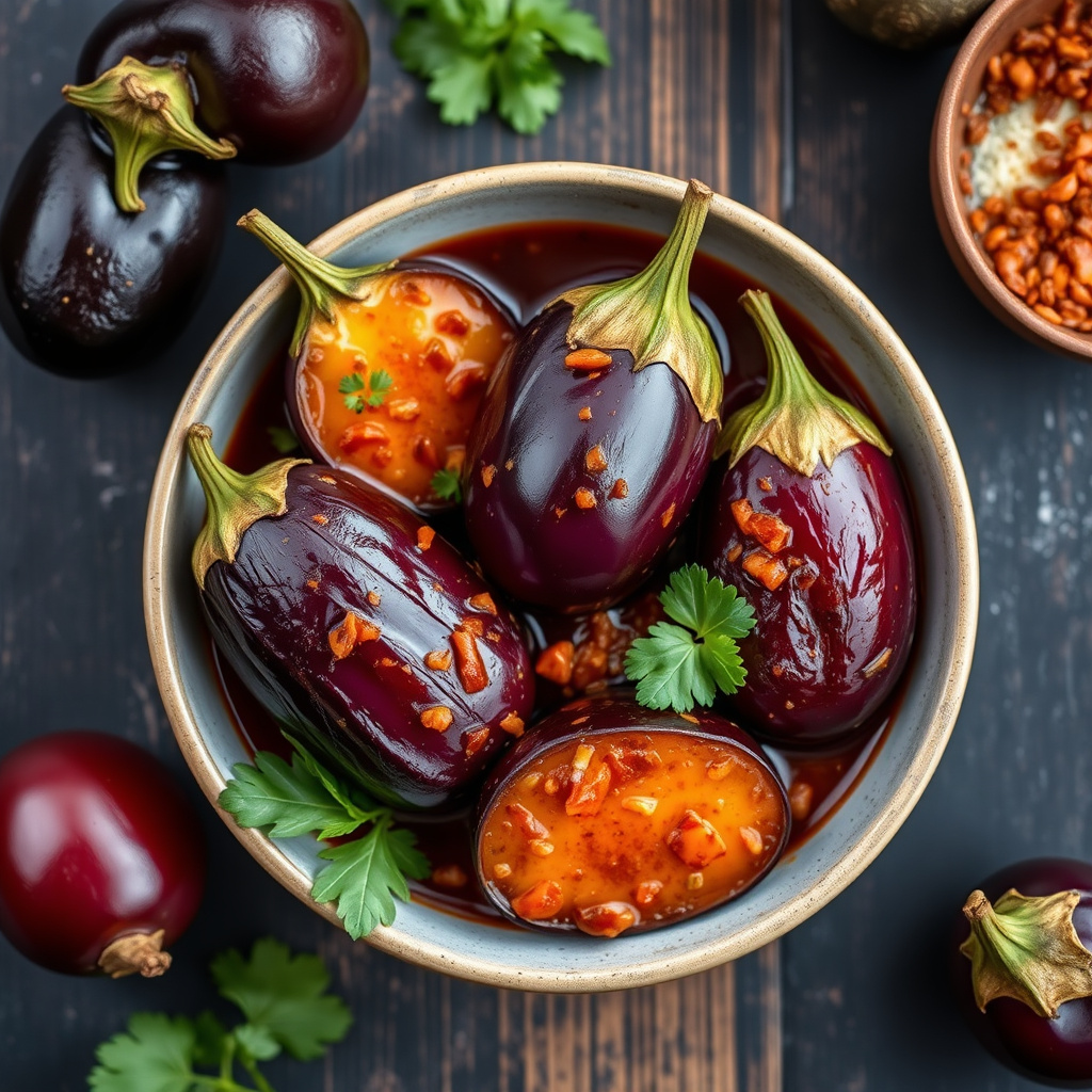 Eggplanter i en nord-sør saus