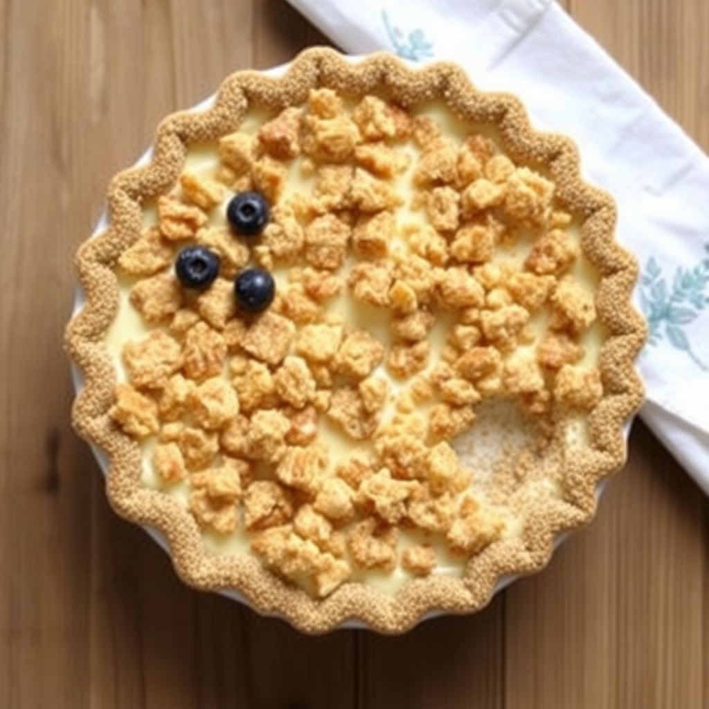 Ekte blå vaniljekremkremkake med sprø bunn