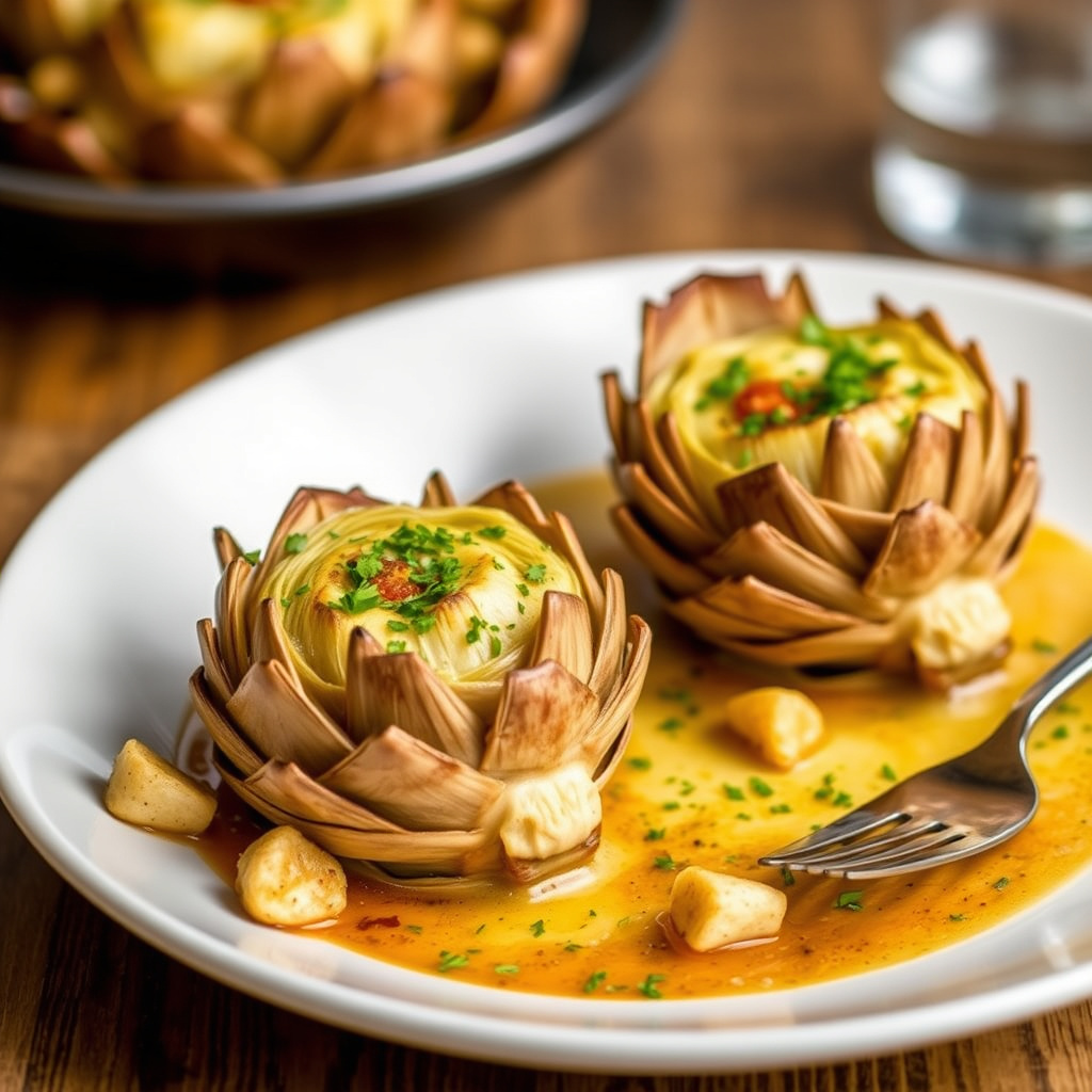 Bakede artisjokkhjerter med sprø topping