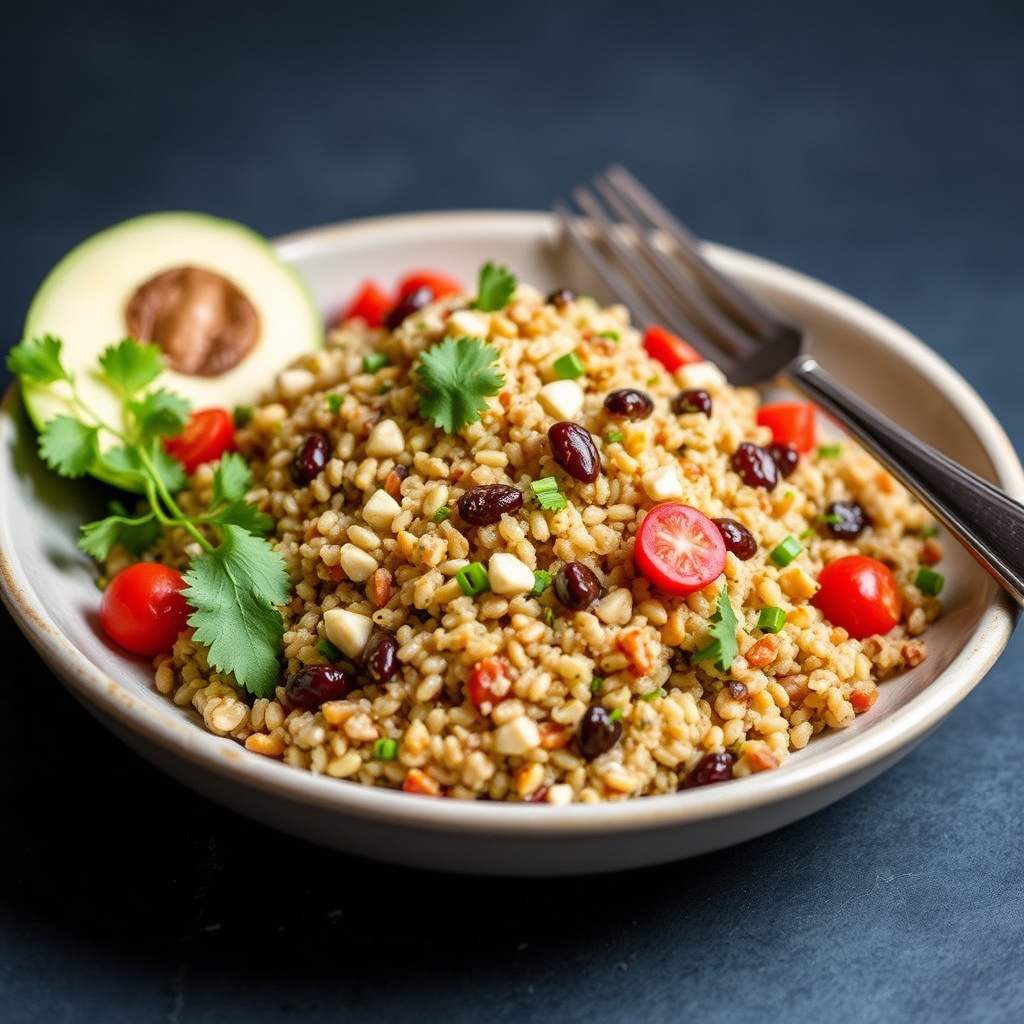 En enkel quinoa- og pinjekjernespillaf
