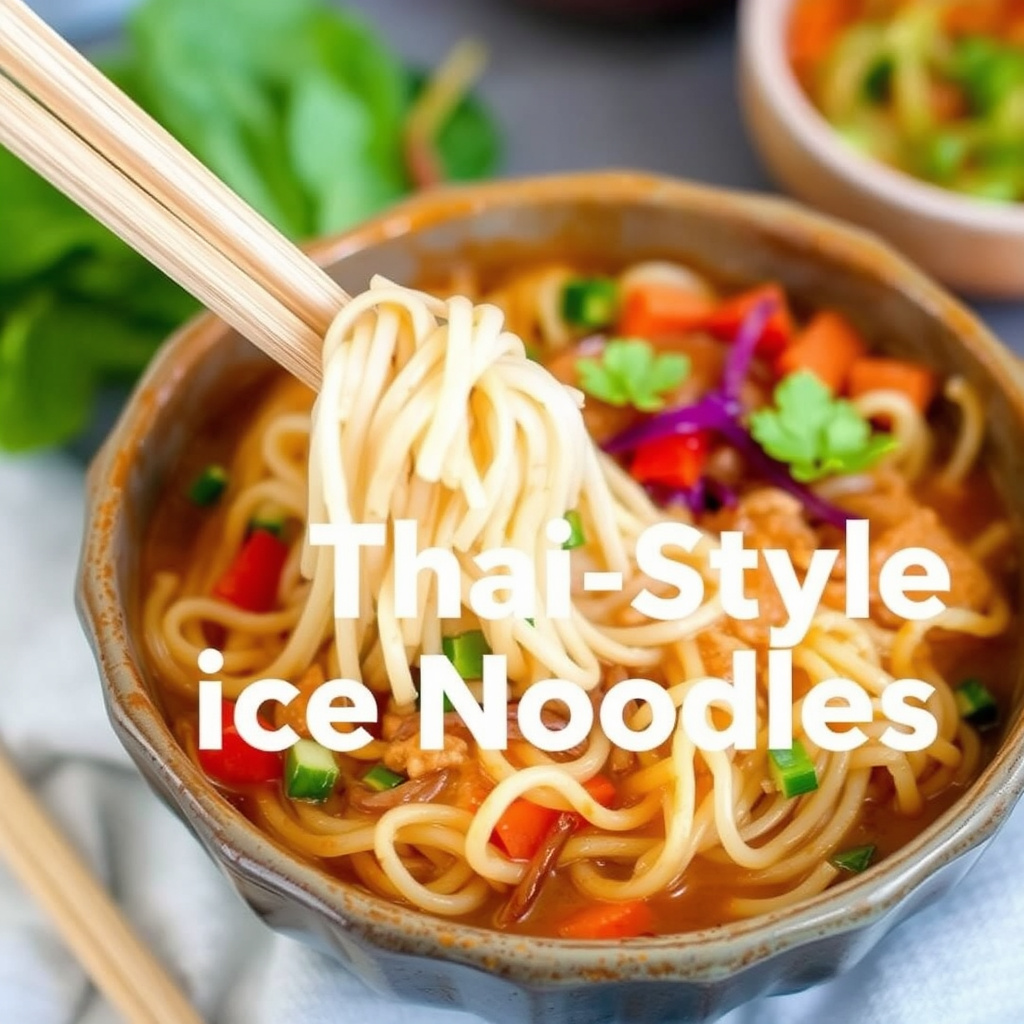 En gryte thailandske risnudler