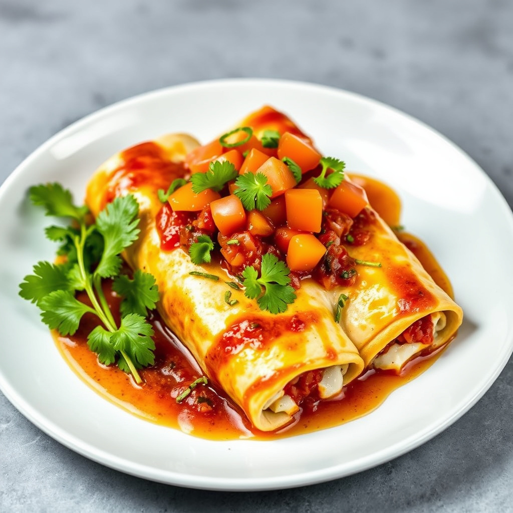 Enchiladas med chilitomatsalsa