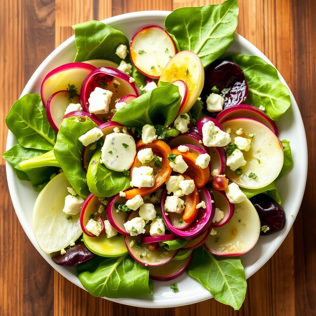 Endivesalat med blåmuggost og soyasjerry-vinaigrette