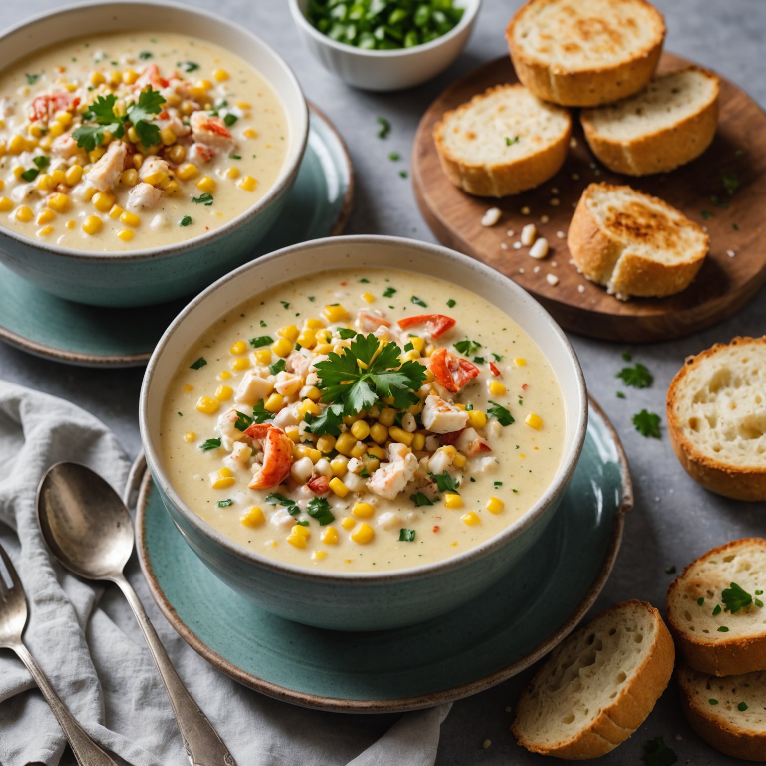 Enkel mais- og krabbesuppe