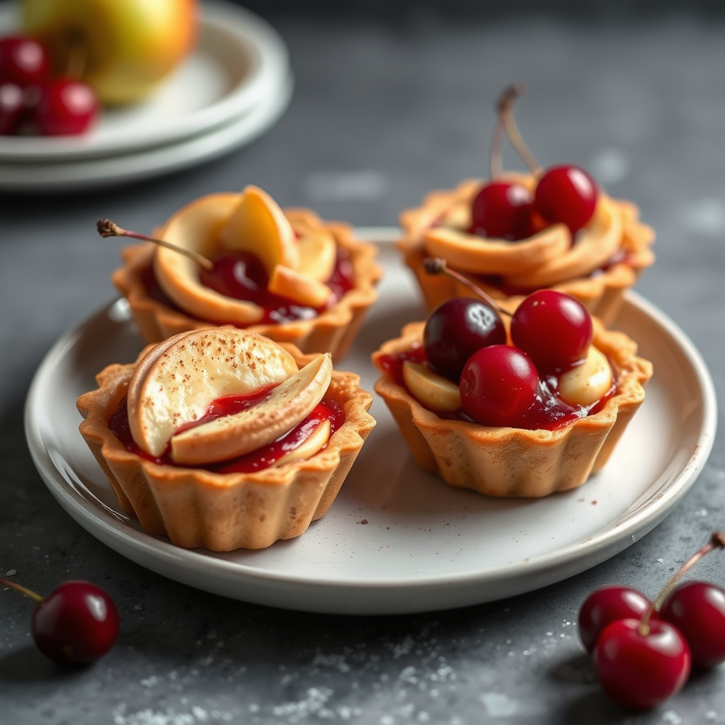 Eple-kirsebærtartletter