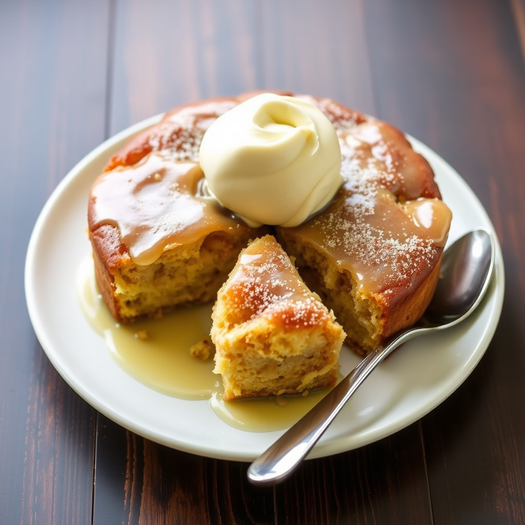 Eple- og brødpuddingkake