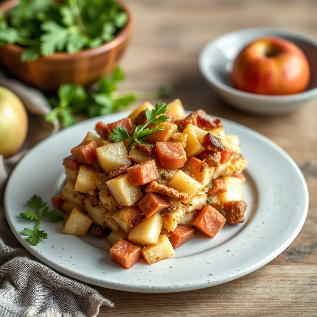 Eple- og mortadellastuffing