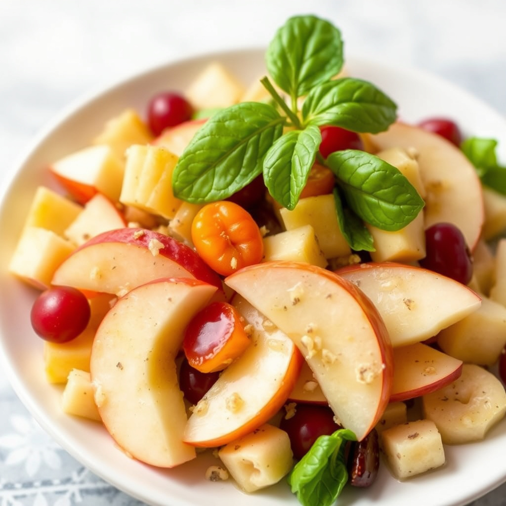 Eple- og pæresalat med honning-lime vinaigrette