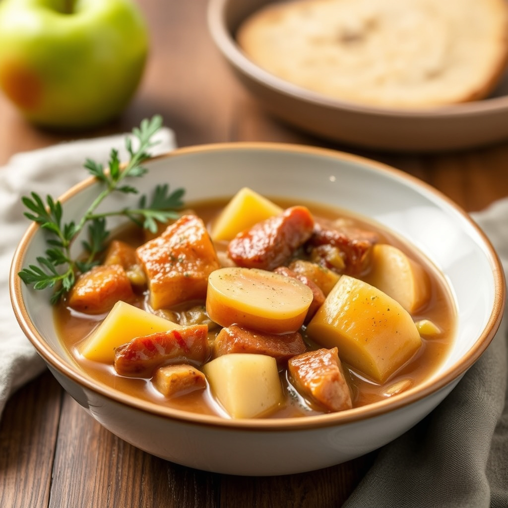 Eple- og svinekjøttgryte