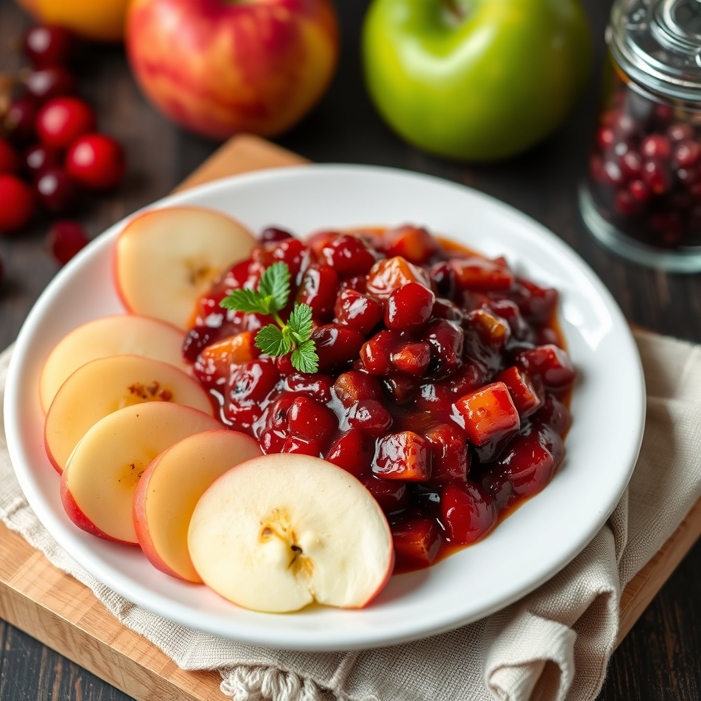 Eple- og tranebærchutney