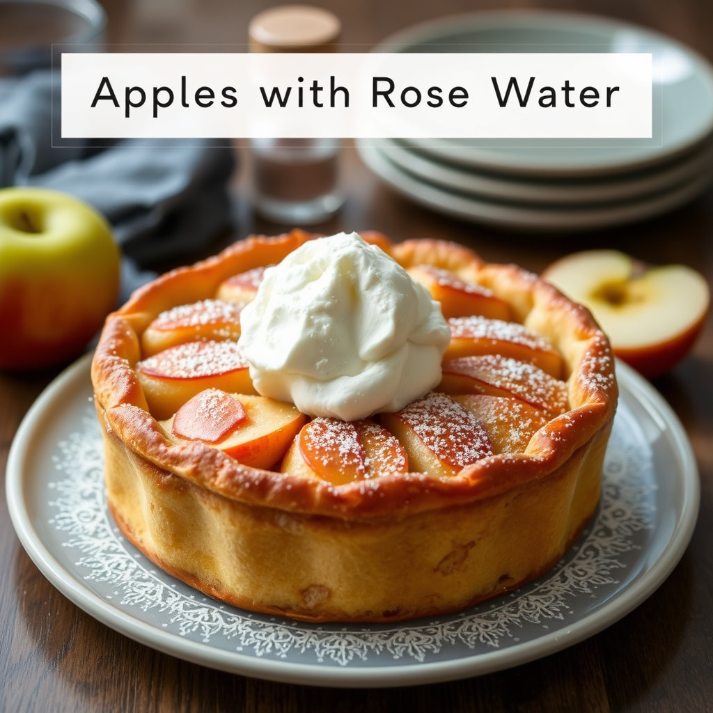 Eplepai med rosenbladvann
