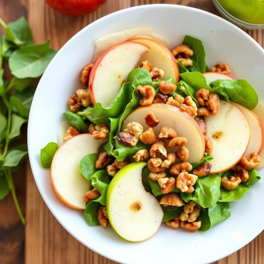 Eplesalat med pære og valnøtter