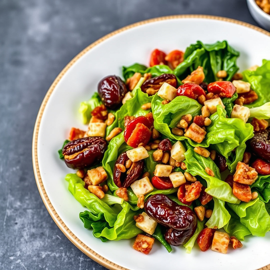 Escarole med bacon, dadler og varm valnøttvinaigrette