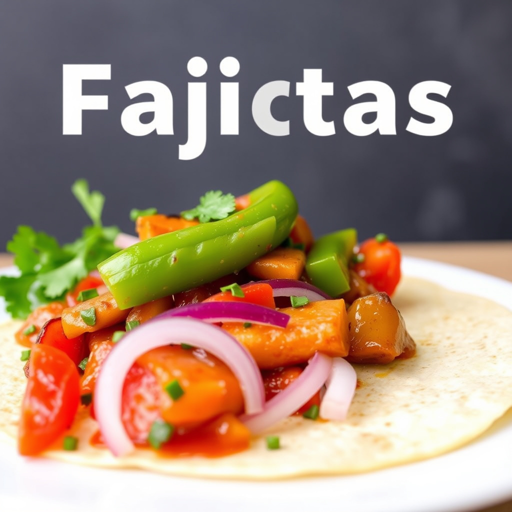 Fajitas med paprika og rødløk