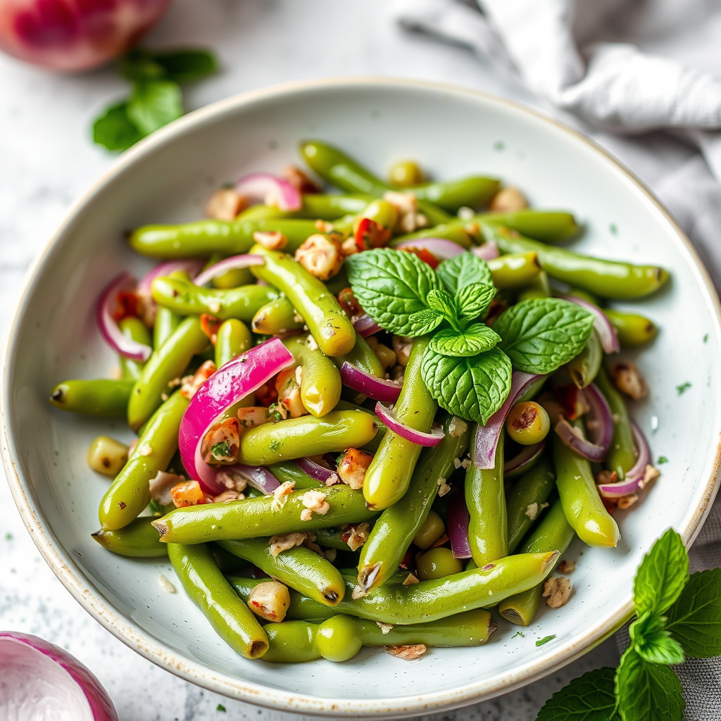 Fava bønner med rødløk og mynte (Fave con Cipolla Rossa e Menta)