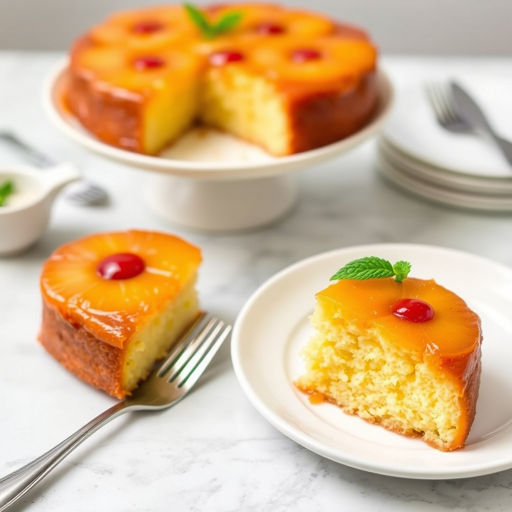 Fersk ananas-kake med snudd opp-ned