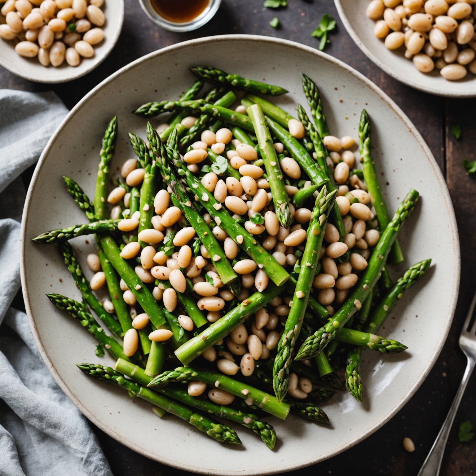 Frisk asparges- og hvitbønnesalat