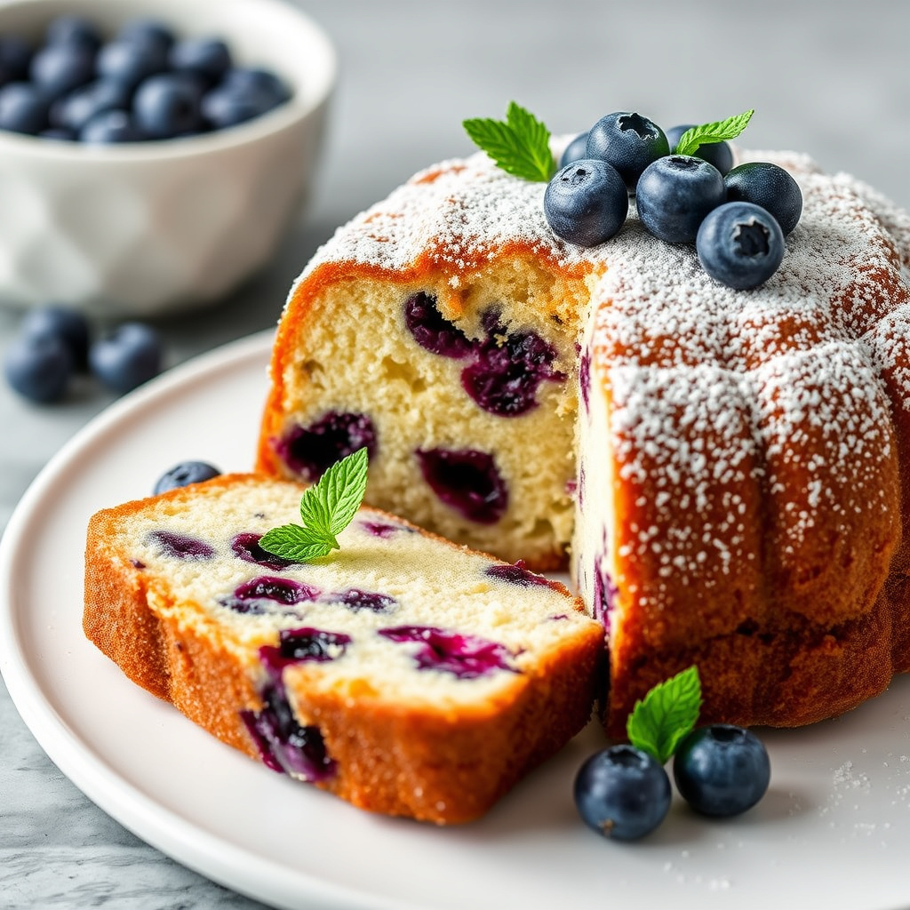 Fersk blåbærkake