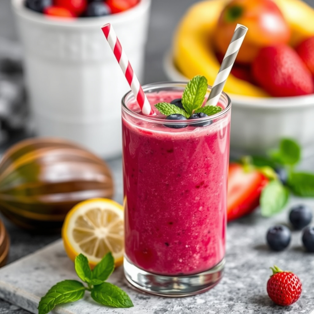 Fersk frukt-smoothie med et kick