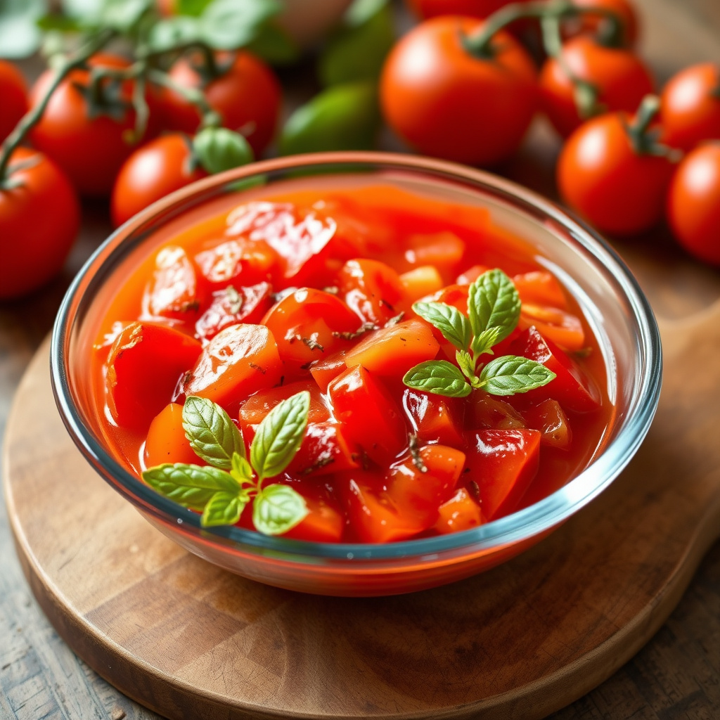 Frisk tomataspic fra hagen