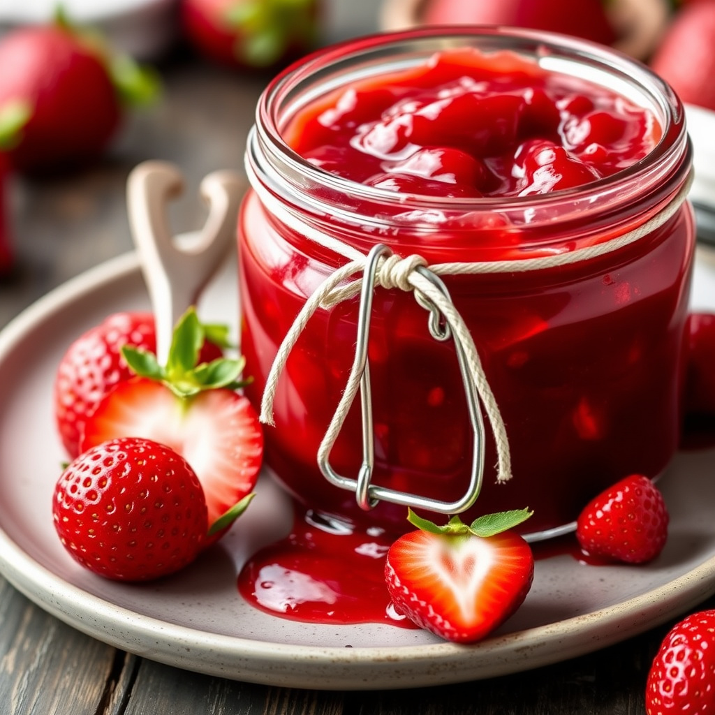 Fersk jordbærsyltetøy