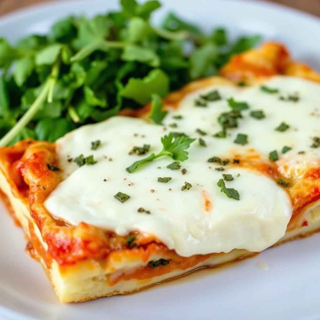 Focaccia-grateng med mozzarella og prosciutto