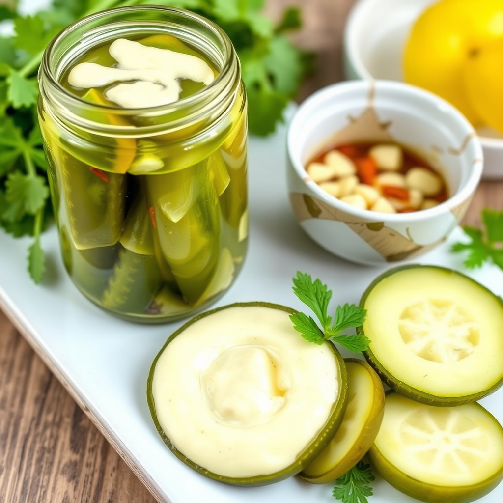 Ferske hagepickles med aioli