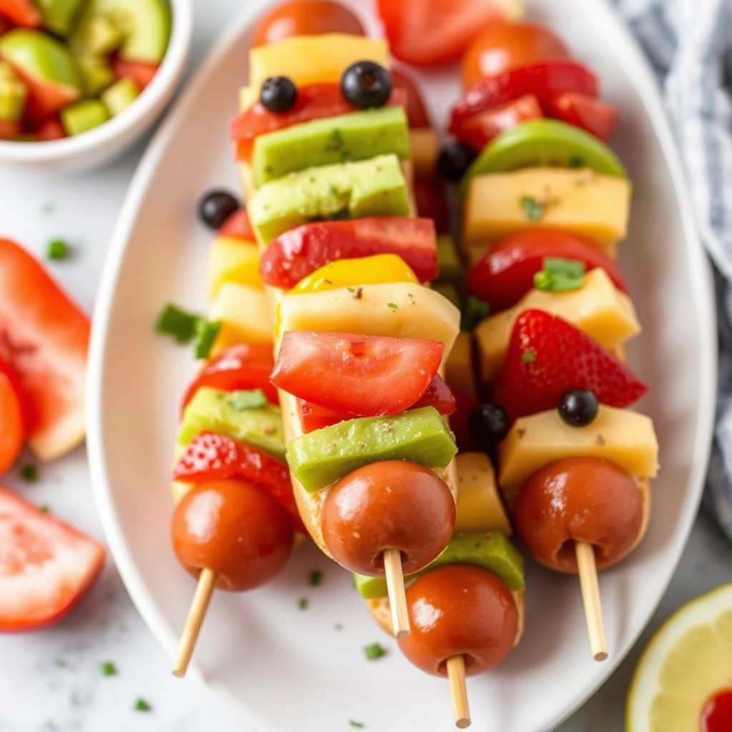 Ferske og fruktige pølsepinner